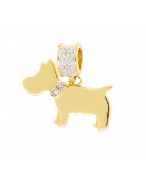 Pingente de cachorro com brilhantes - 0025710 Pingente de cachorro com brilhantes - 0025710